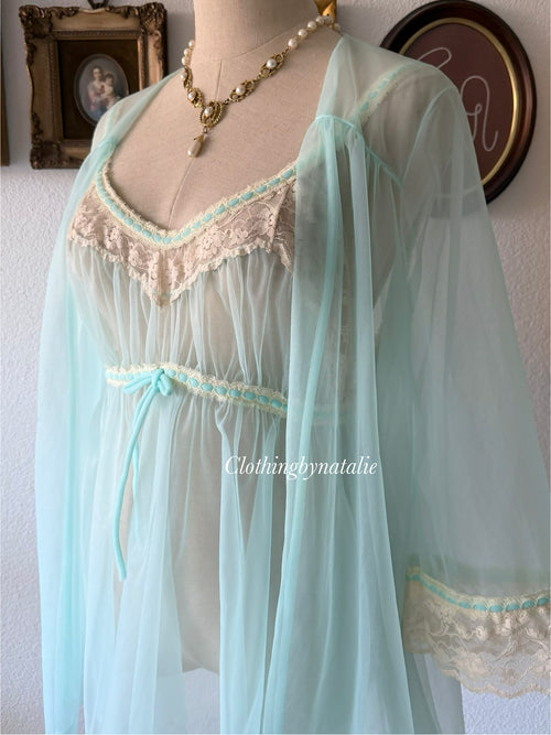 Frederick’s of Hollywood Blue Nylon Set Size M