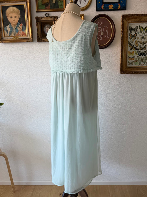 Vintage Blue Nylon Nightgown Size L