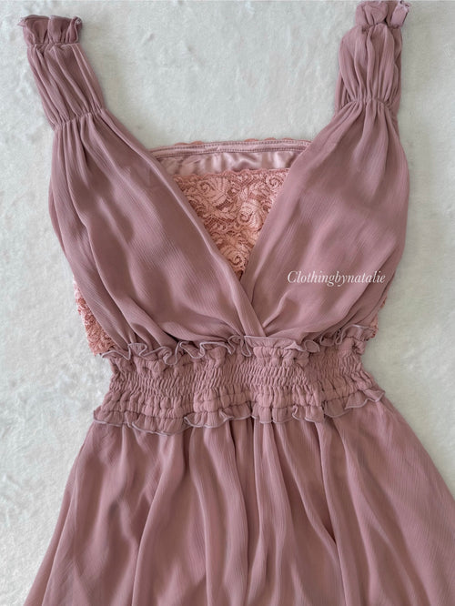 Coquette Pink Chiffon Dress (S/M)