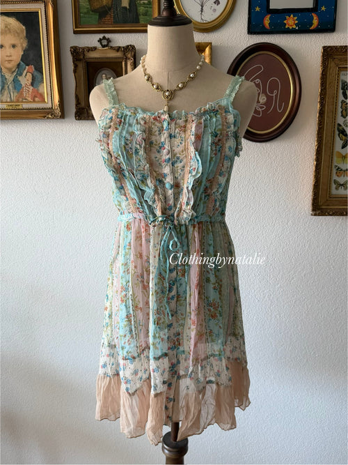 Whimsical Blue Chiffon Babydoll Size M
