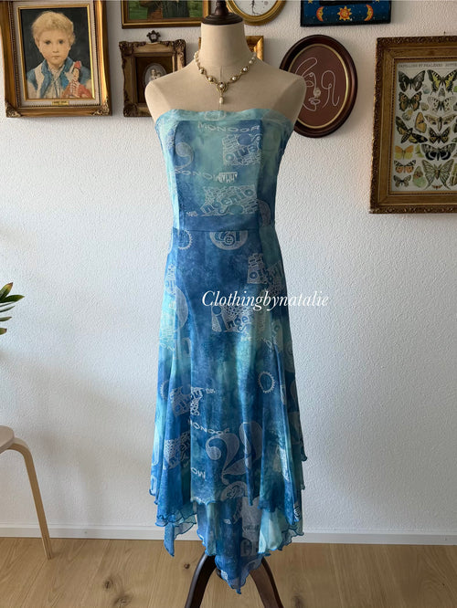 Mermaid Blue Jersey Tube Dress Size M