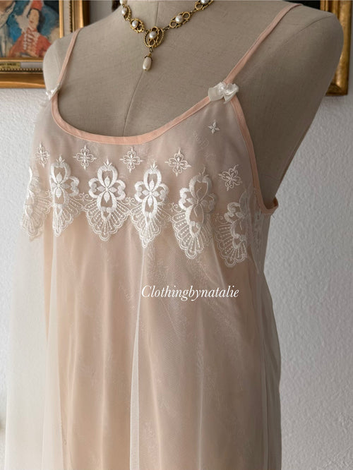 Coquette Orange Sheer Chiffon Slip Size M