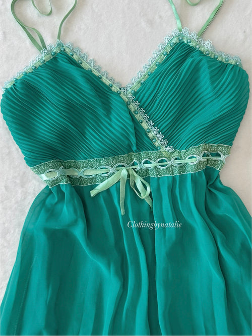 Fairy Green Pleated Chiffon Babydoll (M)