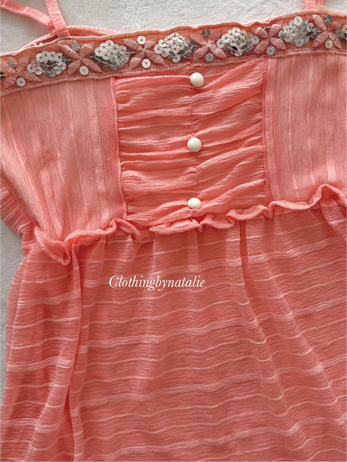 Orange Sheer Mesh Cami Size S