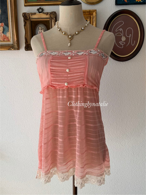 Orange Sheer Mesh Cami Size S