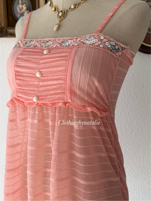 Orange Sheer Mesh Cami Size S