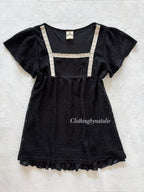 Black Knit Babydoll Top Size S