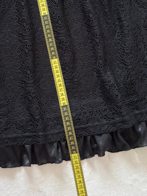 Black Knit Babydoll Top Size S