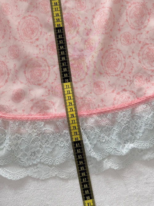 Pink Chiffon Lace Slip Size S