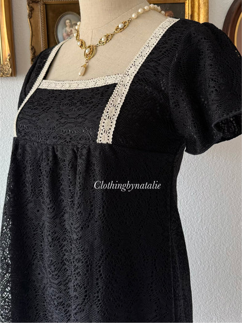Black Knit Babydoll Top Size S