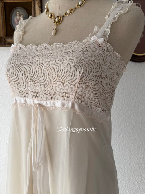 Coquette Cream Nylon Babydoll Size S
