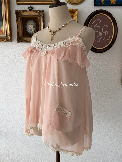 Coquette Orange Chiffon Cami Size S