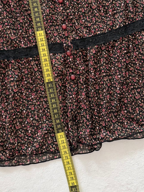 Floral Sheer Mesh Babydoll size S