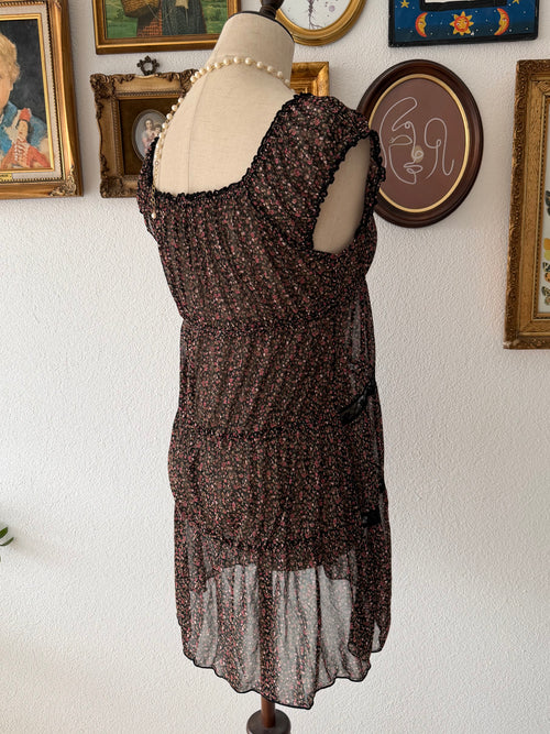 Floral Sheer Mesh Babydoll size S