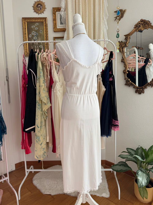 Vintage Cream Nylon Nightgown (S)