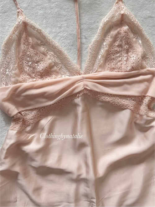 Soft Orange Satin Mini Dress Size S