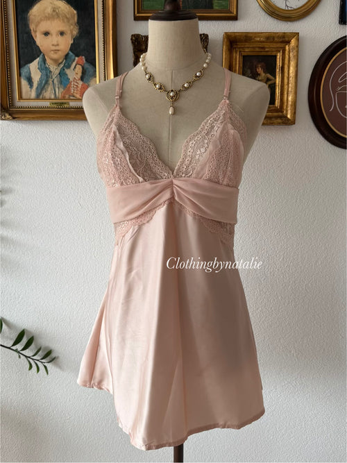 Soft Orange Satin Mini Dress Size S