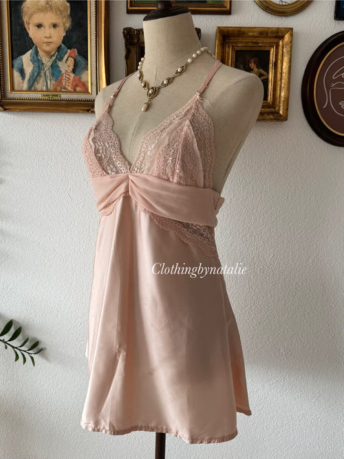 Soft Orange Satin Mini Dress Size S