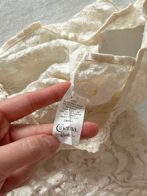 Cinema Etoile White Lace Cami Size S