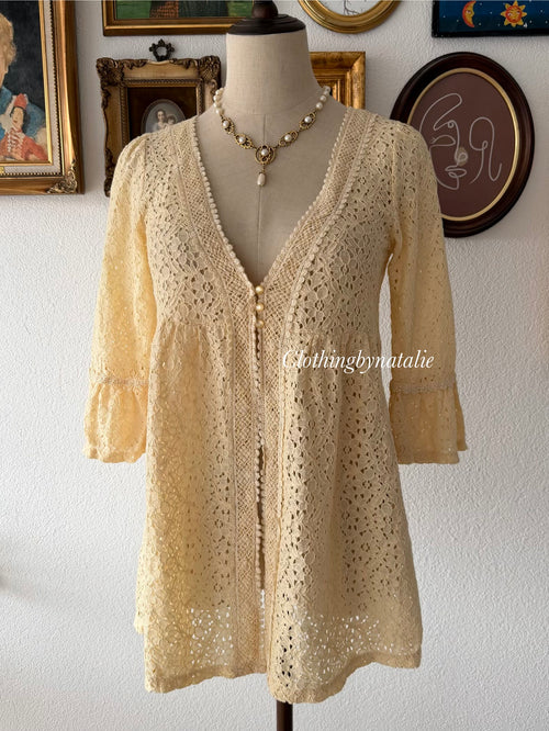Yellow Lace Cardigan Size S