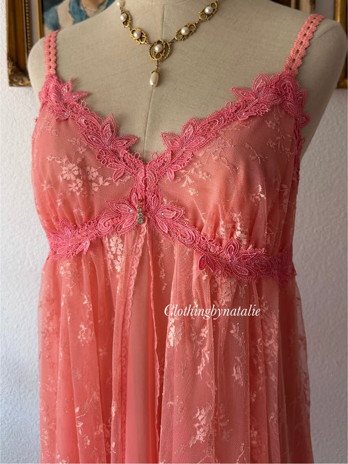 Fairy Floral Lace Orange Babydoll Size M
