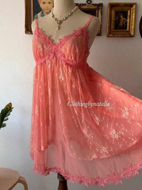 Fairy Floral Lace Orange Babydoll Size M