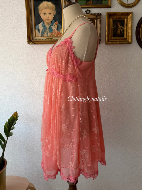 Fairy Floral Lace Orange Babydoll Size M
