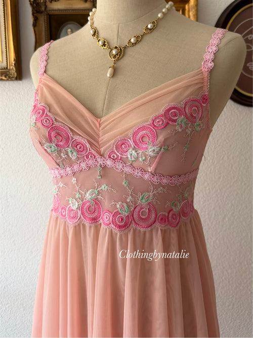 Soft Orange Sheer Mesh Babydoll Size S