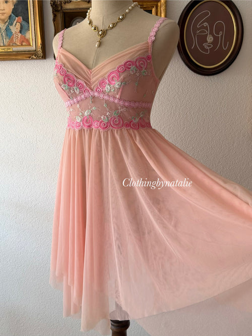 Soft Orange Sheer Mesh Babydoll Size S