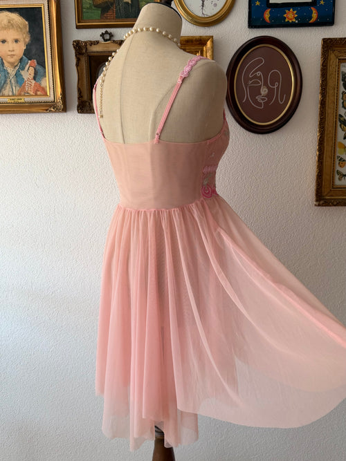 Soft Orange Sheer Mesh Babydoll Size S