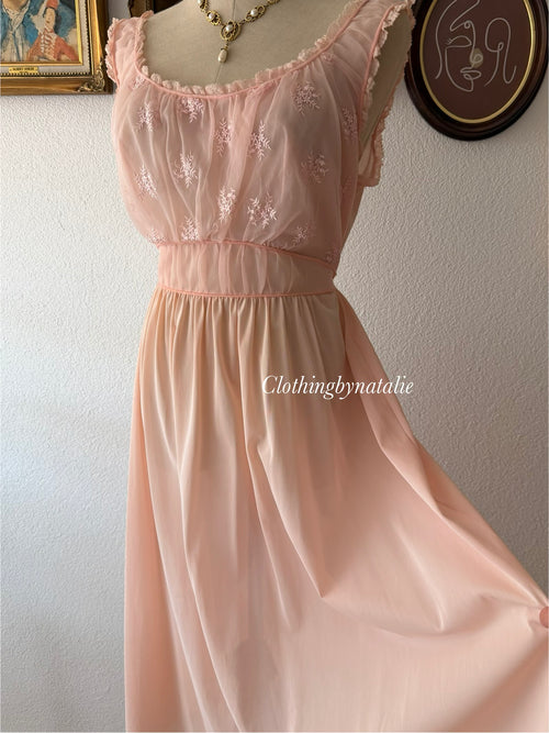 Artemis Orange Nylon Mini Gown Size M