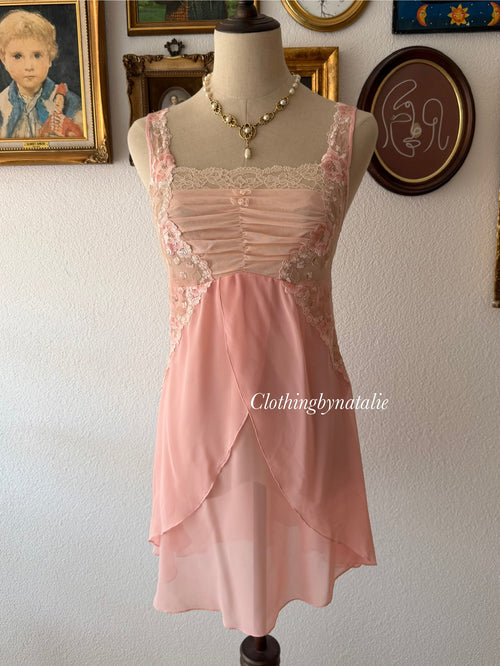 Soft Orange Sheer Chiffon Slip Size S