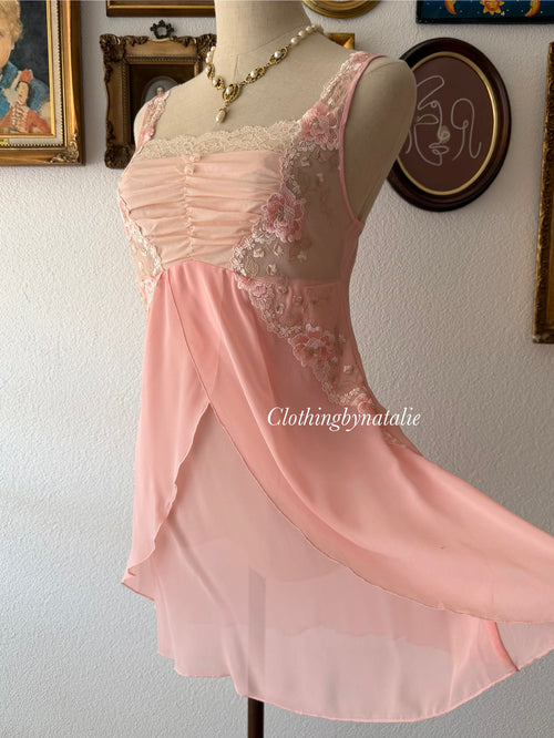 Soft Orange Sheer Chiffon Slip Size S