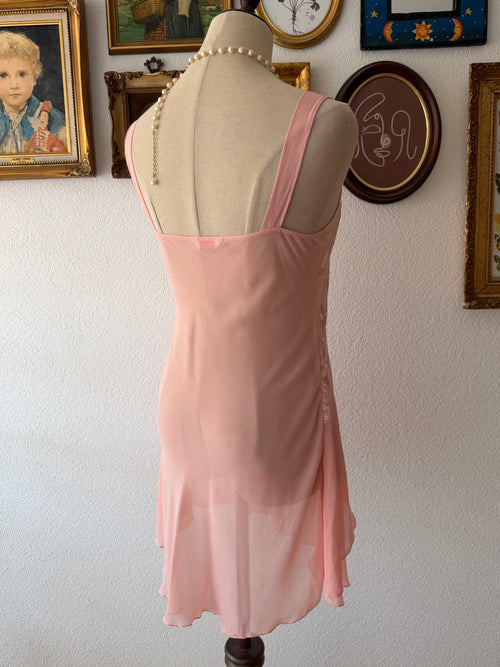 Soft Orange Sheer Chiffon Slip Size S