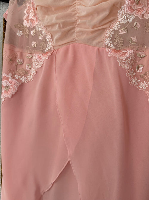 Soft Orange Sheer Chiffon Slip Size S