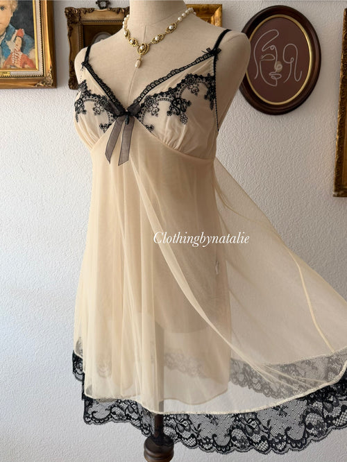 Fairy Nude Mesh Babydoll Set Size M