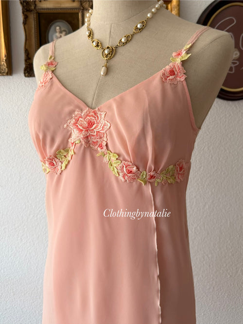 Soft Orange Sheer Chiffon Slip Size M