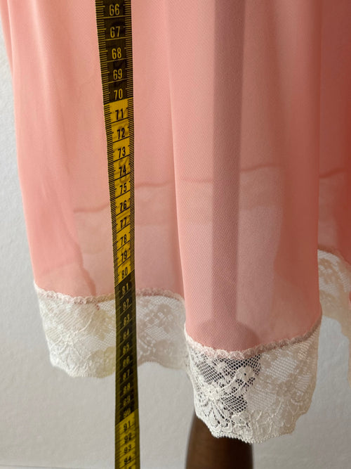 Coquette Orange Satin Chiffon Slip Size M