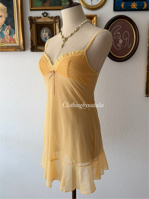 Victoria’s Secret Orange Sheer Mesh Slip Size S