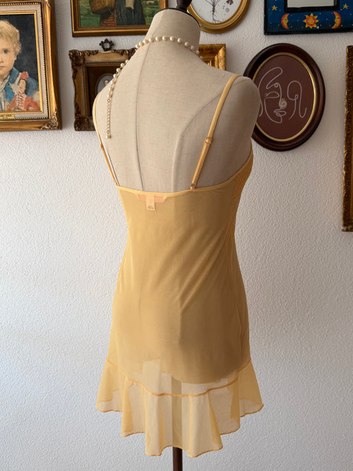 Victoria’s Secret Orange Sheer Mesh Slip Size S