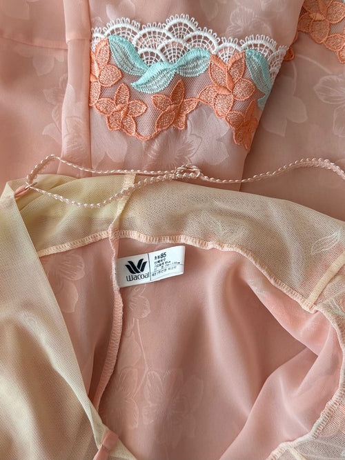 Orange Sheer Chiffon Slip Dress Size S
