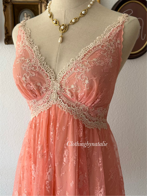 Romantic Orange Lace Babydoll Size S