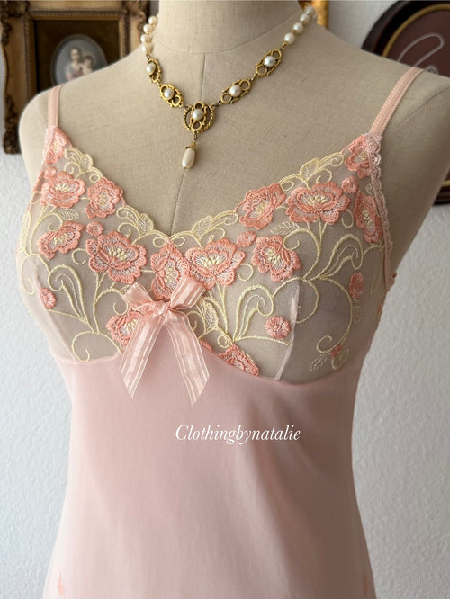Embroidery Sheer Mesh Gown Size S