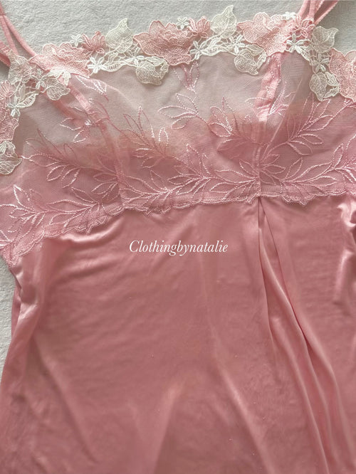 Triumph Pink Nylon Lace Cami Size S