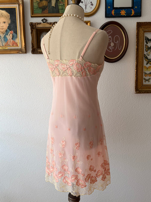 Embroidery Sheer Mesh Gown Size S