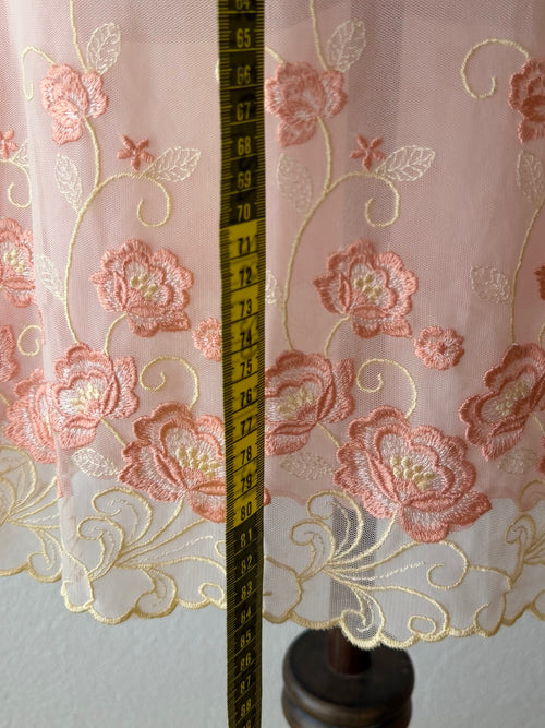 Embroidery Sheer Mesh Gown Size S