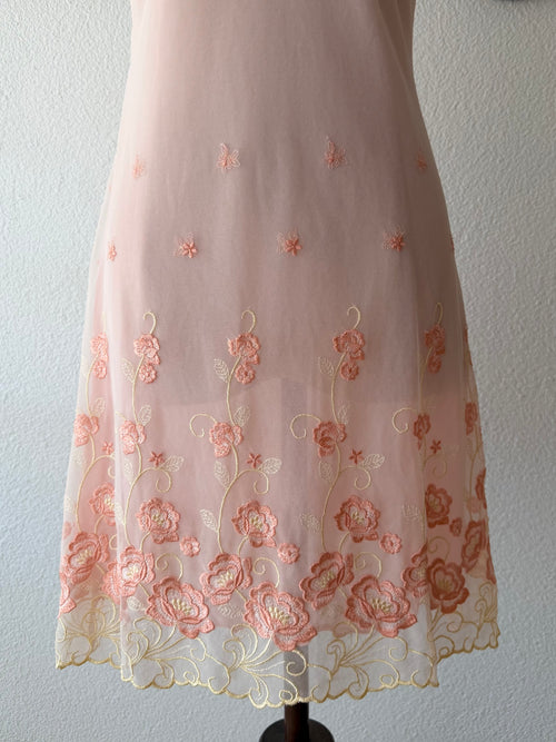 Embroidery Sheer Mesh Gown Size S