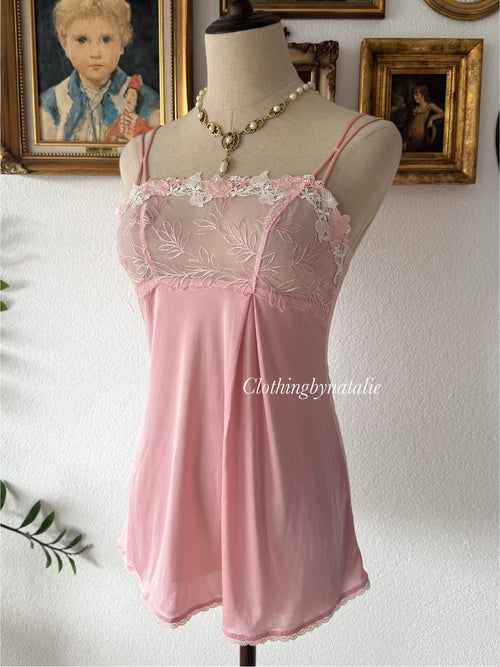 Triumph Pink Nylon Lace Cami Size S
