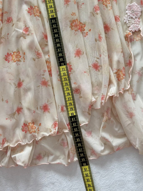 Floral Mesh Sheer Babydoll Size M