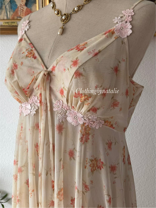 Floral Mesh Sheer Babydoll Size M
